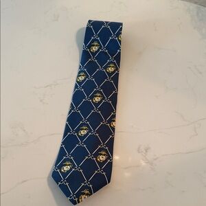 Elegant Blue and Yellow Patterned Men's Tie